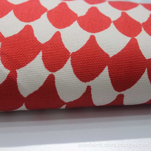 Custom Printed Red 100 Cotton Canvas Fabric for Curtain
